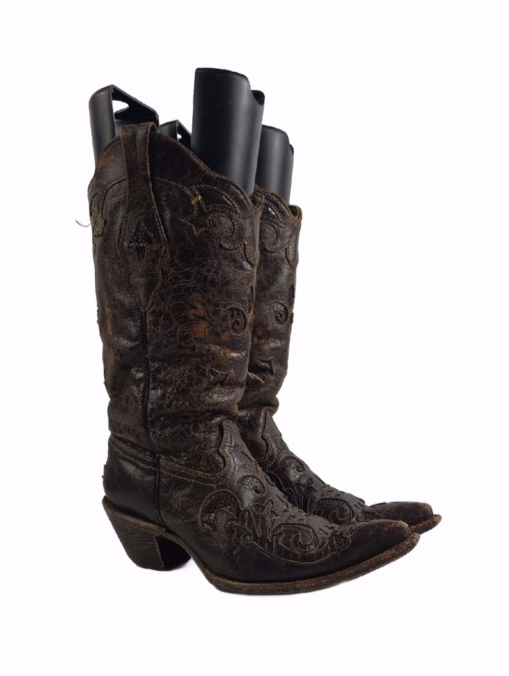 Vintage Corral Lizard Inlay Pointed Toe Women's Western Boots Size 7.5